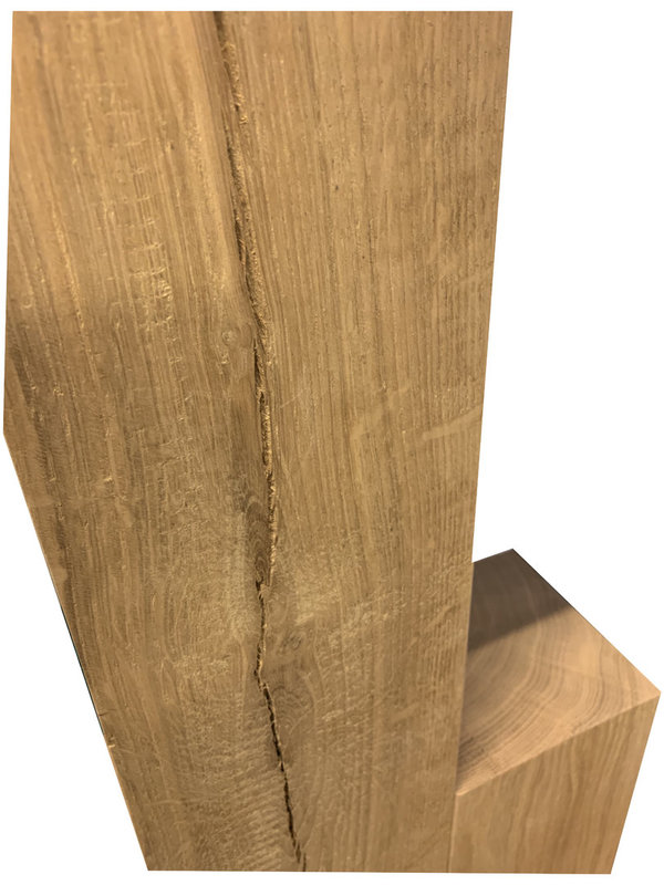 Woodjuu Toilettenpapierhalter Massiv Holz Eiche 2 Säulen 60 x 30 cm  Halter/Rundstab Eiche